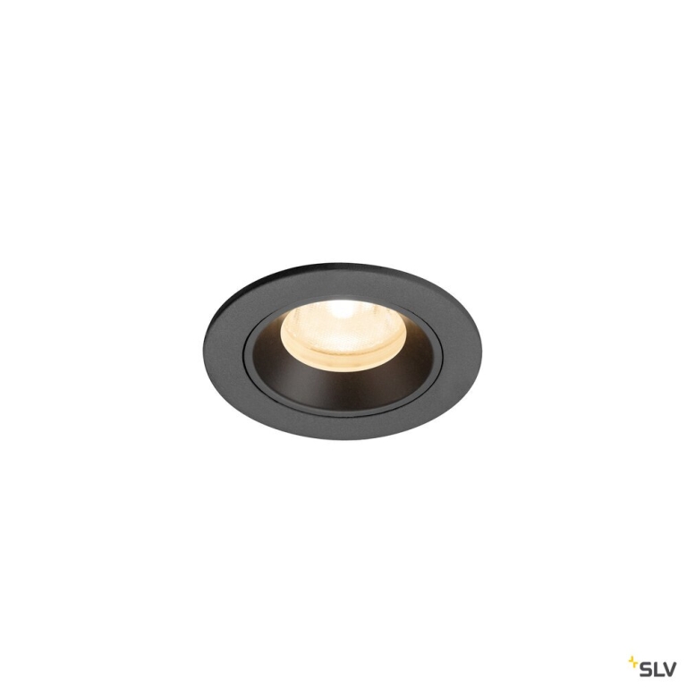 SLV NUMINOS® XS, Deckeneinbauleuchte, 2700 K, 40°, IP20, rund, schwarz