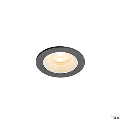 SLV NUMINOS® XS, Deckeneinbauleuchte, 2700 K, 40°, IP20, rund, schwarz / weiß