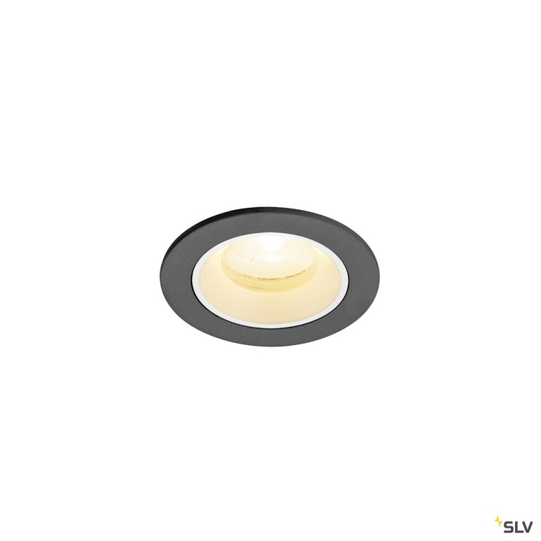 SLV NUMINOS® XS, Deckeneinbauleuchte, 3000 K, 20°, IP20, rund, schwarz / weiß