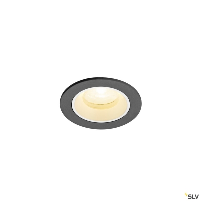 SLV NUMINOS® XS, Deckeneinbauleuchte, 3000 K, 20°, IP20, rund, schwarz / weiß