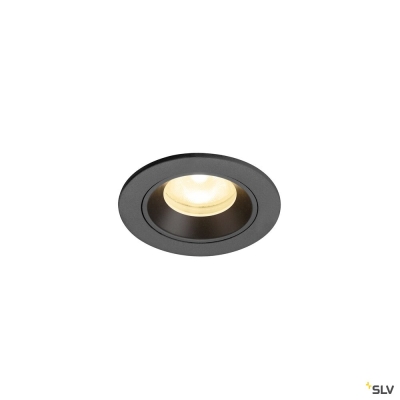 SLV NUMINOS® XS, Deckeneinbauleuchte, 3000 K, 55°, IP20, rund, schwarz