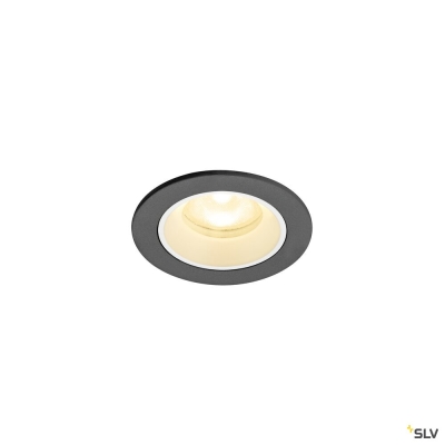SLV NUMINOS® XS, Deckeneinbauleuchte, 3000 K, 55°, IP20, rund, schwarz / weiß