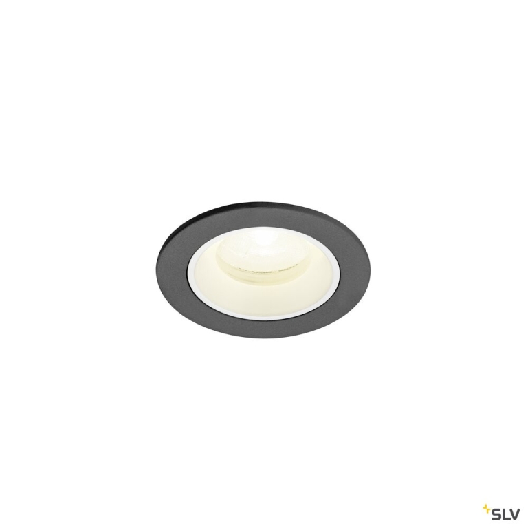 SLV NUMINOS® XS, Deckeneinbauleuchte, 4000 K, 20°, IP20, rund, schwarz / weiß
