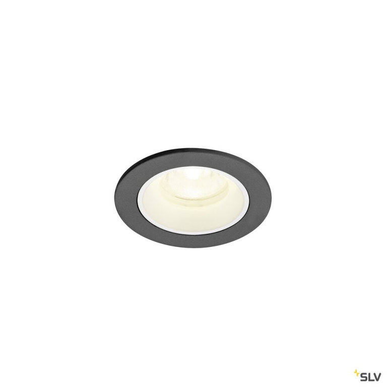 SLV NUMINOS® XS, Deckeneinbauleuchte, 4000 K, 40°, IP20, rund, schwarz / weiß