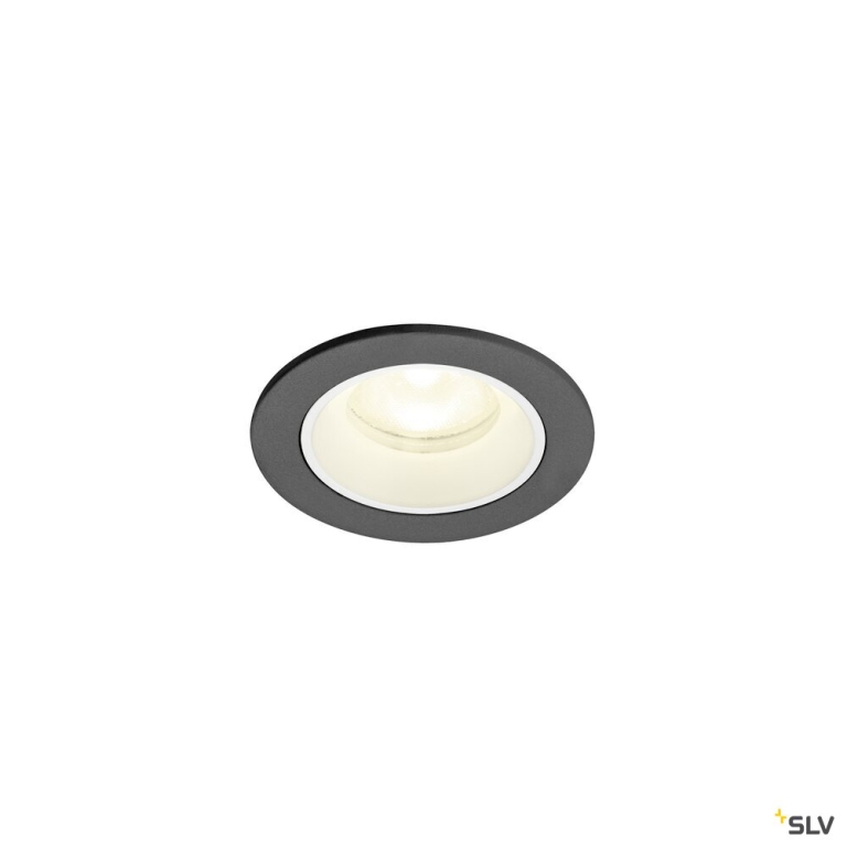 SLV NUMINOS® XS, Deckeneinbauleuchte, 4000 K, 55°, IP20, rund, schwarz / weiß