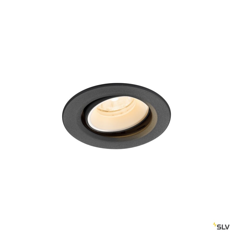 SLV NUMINOS® MOVE XS, Deckeneinbauleuchte, 2700 K, 20°, IP20, rund, schwarz / weiß