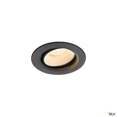 SLV NUMINOS® MOVE XS, Deckeneinbauleuchte, 2700 K, 20°, IP20, rund, schwarz / weiß