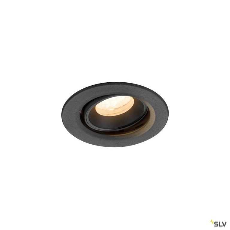SLV NUMINOS® MOVE XS, Deckeneinbauleuchte, 2700 K, 40°, IP20, rund, schwarz