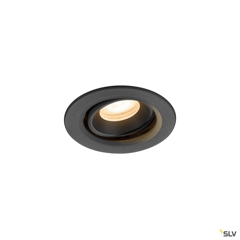 SLV NUMINOS® MOVE XS, Deckeneinbauleuchte, 2700 K, 55°, IP20, rund, schwarz