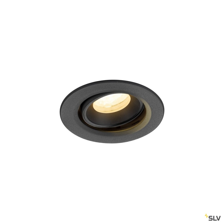 SLV NUMINOS® MOVE XS, Deckeneinbauleuchte, 3000 K, 40°, IP20, rund, schwarz