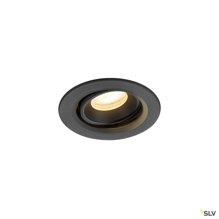 SLV NUMINOS® MOVE XS, Deckeneinbauleuchte, 3000 K, 55°, IP20, rund, schwarz