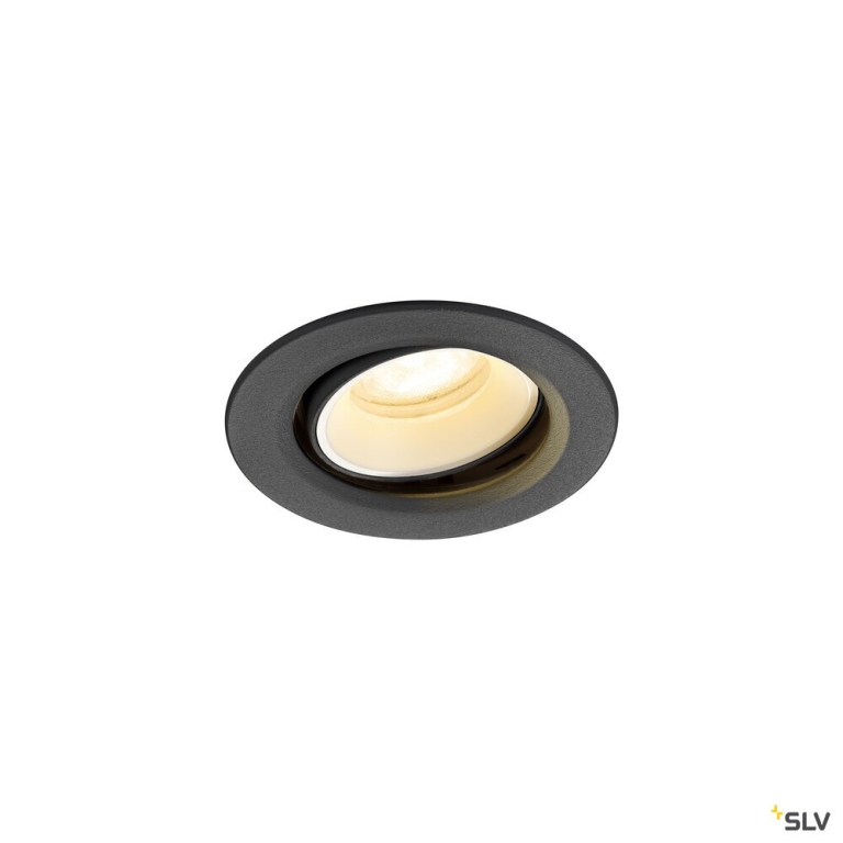SLV NUMINOS® MOVE XS, Deckeneinbauleuchte, 3000 K, 55°, IP20, rund, schwarz / weiß