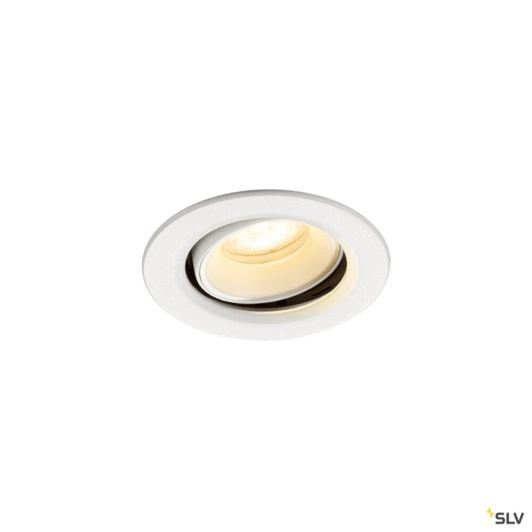 SLV NUMINOS® MOVE XS, Deckeneinbauleuchte, 3000 K, 55°, IP20, rund, weiß