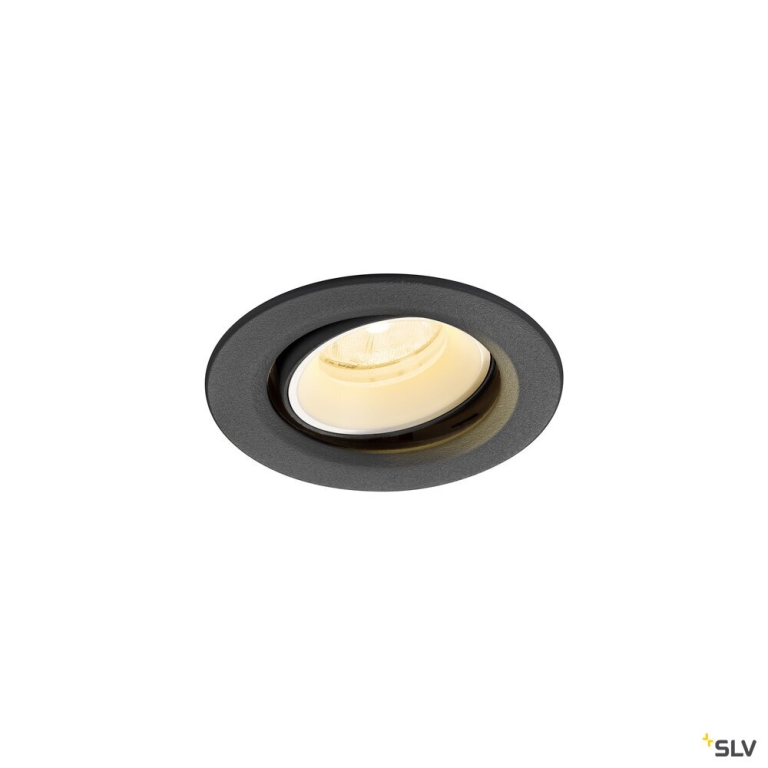 SLV NUMINOS® MOVE XS, Deckeneinbauleuchte, 4000 K, 20°, IP20, rund, schwarz / weiß