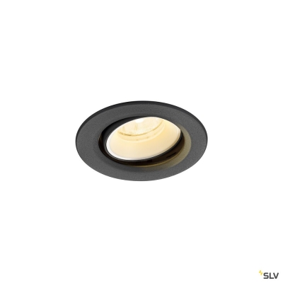 SLV NUMINOS® MOVE XS, Deckeneinbauleuchte, 4000 K, 20°, IP20, rund, schwarz / weiß