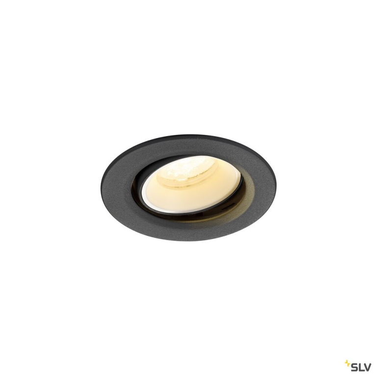 SLV NUMINOS® MOVE XS, Deckeneinbauleuchte, 4000 K, 40°, IP20, rund, schwarz / weiß