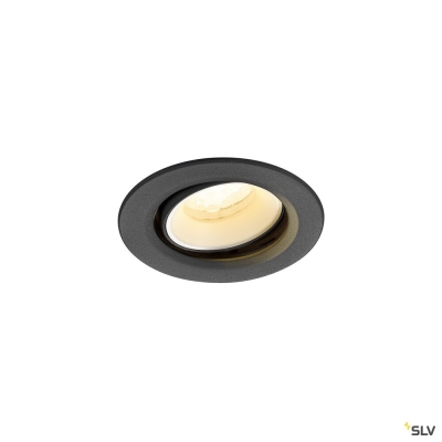 SLV NUMINOS® MOVE XS, Deckeneinbauleuchte, 4000 K, 40°, IP20, rund, schwarz / weiß