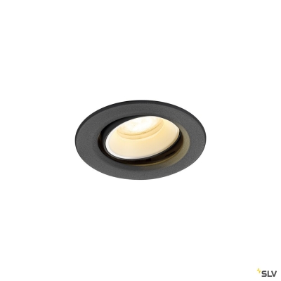 SLV NUMINOS® MOVE XS, Deckeneinbauleuchte, 4000 K, 55°, IP20, rund, schwarz / weiß