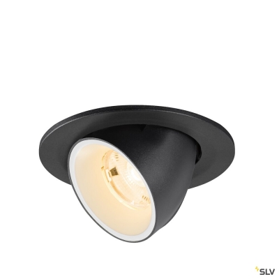 SLV NUMINOS® GIMBLE S, Deckeneinbauleuchte, 2700 K, 20°, IP20, rund, schwarz / weiß