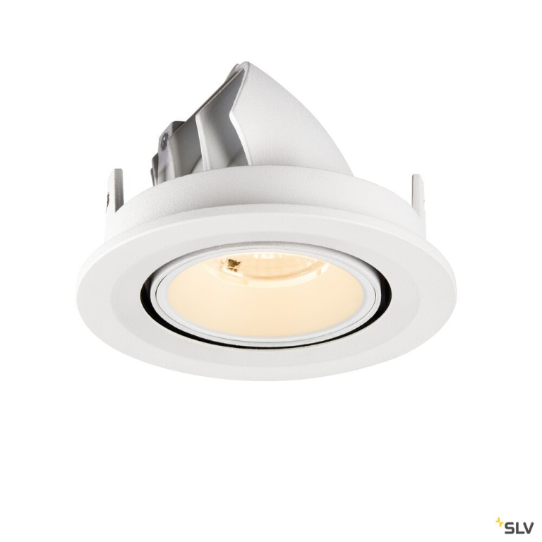SLV NUMINOS® GIMBLE S, Deckeneinbauleuchte, 2700 K, 40°, IP20, rund, weiß