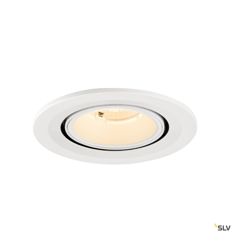 SLV NUMINOS® GIMBLE S, Deckeneinbauleuchte, 2700 K, 40°, IP20, rund, weiß