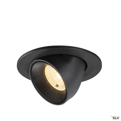 SLV NUMINOS® GIMBLE S, Deckeneinbauleuchte, 3000 K, 40°, IP20, rund, schwarz