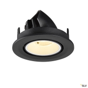 NUMINOS® GIMBLE S, Deckeneinbauleuchte, 3000 K, 40°, IP20, rund, schwarz / weiß