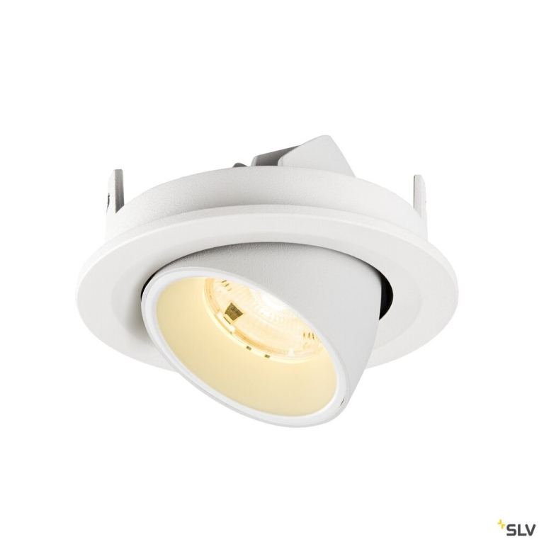 SLV NUMINOS® GIMBLE S, Deckeneinbauleuchte, 3000 K, 20°, IP20, rund, weiß