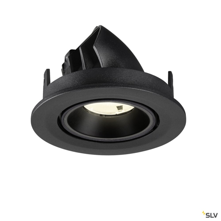 SLV NUMINOS® GIMBLE S, Deckeneinbauleuchte, 4000 K, 20°, IP20, rund, schwarz