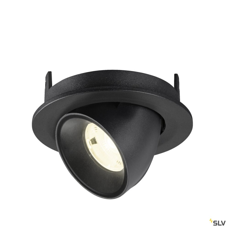 SLV NUMINOS® GIMBLE S, Deckeneinbauleuchte, 4000 K, 20°, IP20, rund, schwarz