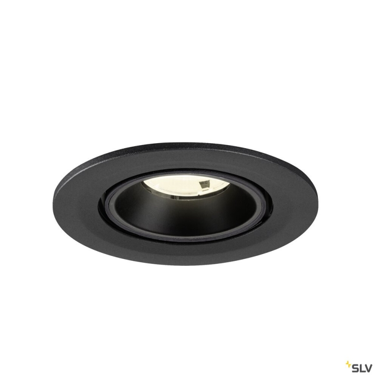 SLV NUMINOS® GIMBLE S, Deckeneinbauleuchte, 4000 K, 20°, IP20, rund, schwarz