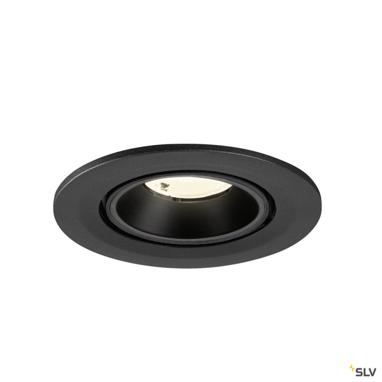SLV NUMINOS® GIMBLE S, Deckeneinbauleuchte, 4000 K, 40°, IP20, rund, schwarz