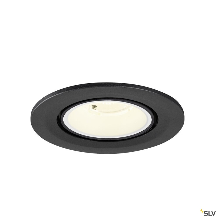 SLV NUMINOS® GIMBLE S, Deckeneinbauleuchte, 4000 K, 40°, IP20, rund, schwarz / weiß