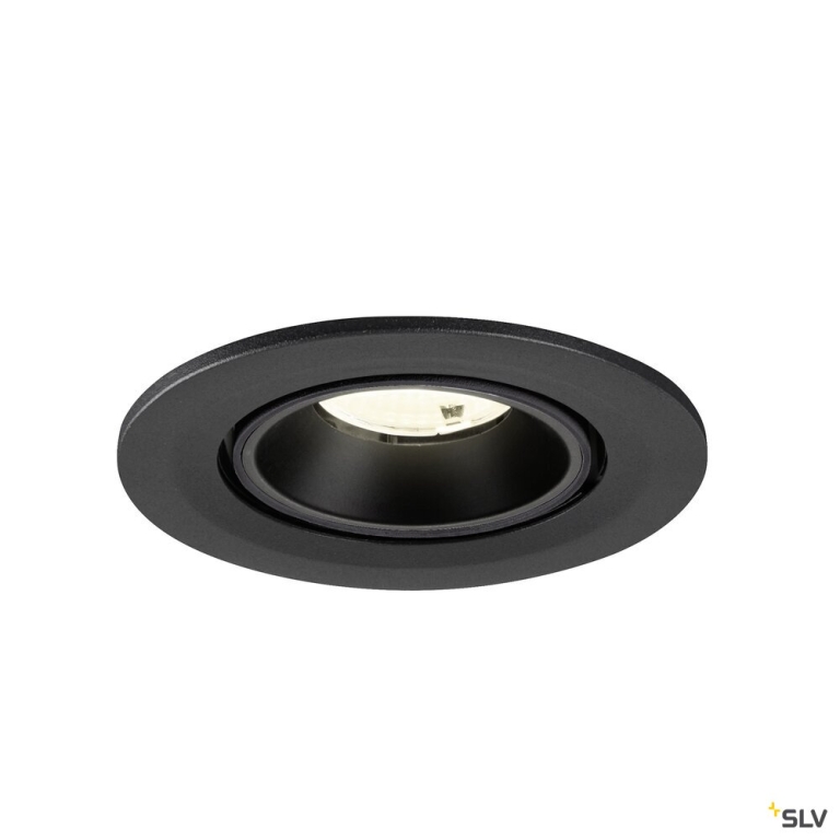 SLV NUMINOS® GIMBLE S, Deckeneinbauleuchte, 4000 K, 55°, IP20, rund, schwarz