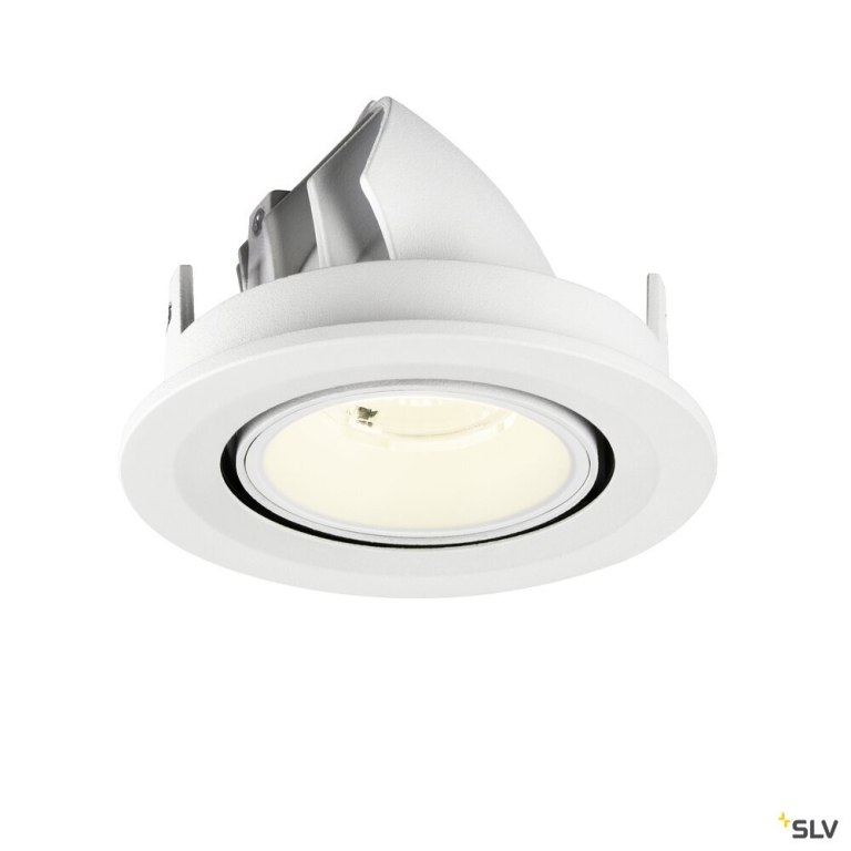 SLV NUMINOS® GIMBLE S, Deckeneinbauleuchte, 4000 K, 40°, IP20, rund, weiß