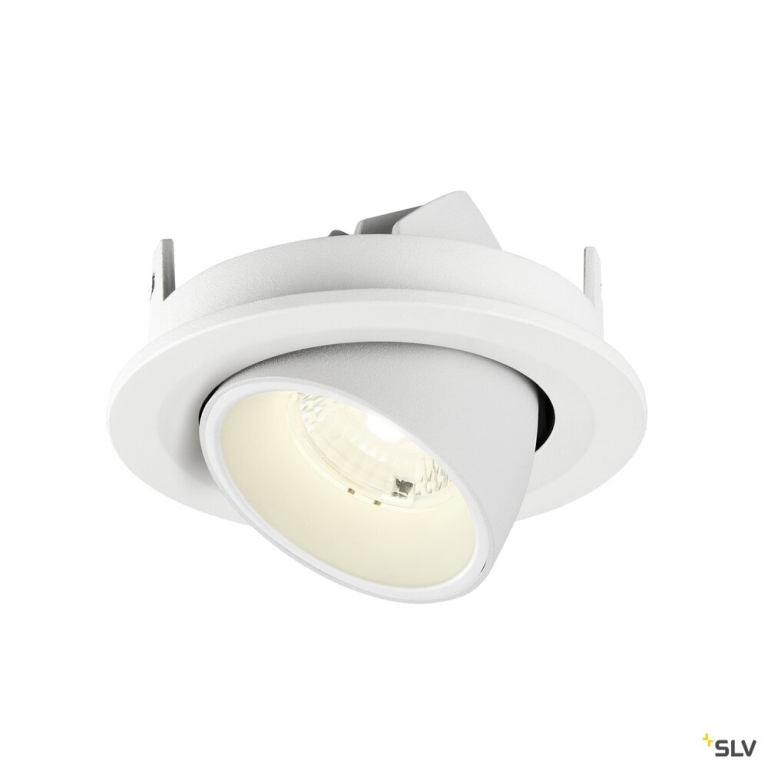 SLV NUMINOS® GIMBLE S, Deckeneinbauleuchte, 4000 K, 40°, IP20, rund, weiß