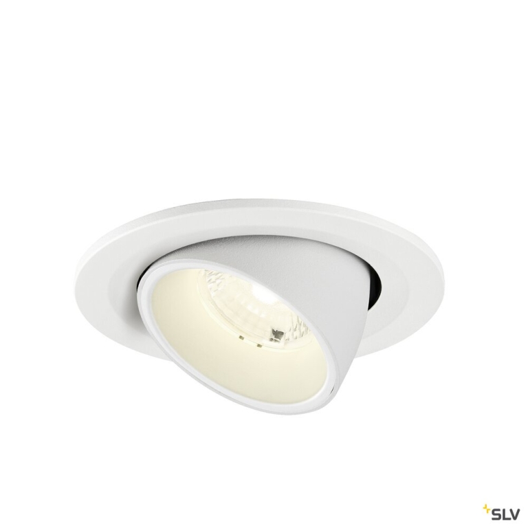 SLV NUMINOS® GIMBLE S, Deckeneinbauleuchte, 4000 K, 40°, IP20, rund, weiß