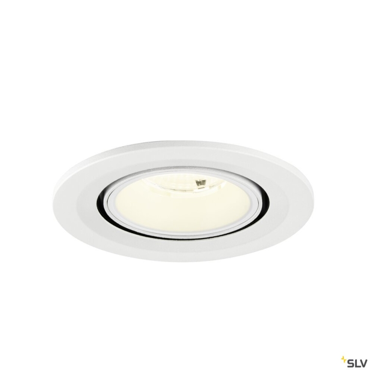 SLV NUMINOS® GIMBLE S, Deckeneinbauleuchte, 4000 K, 55°, IP20, rund, weiß