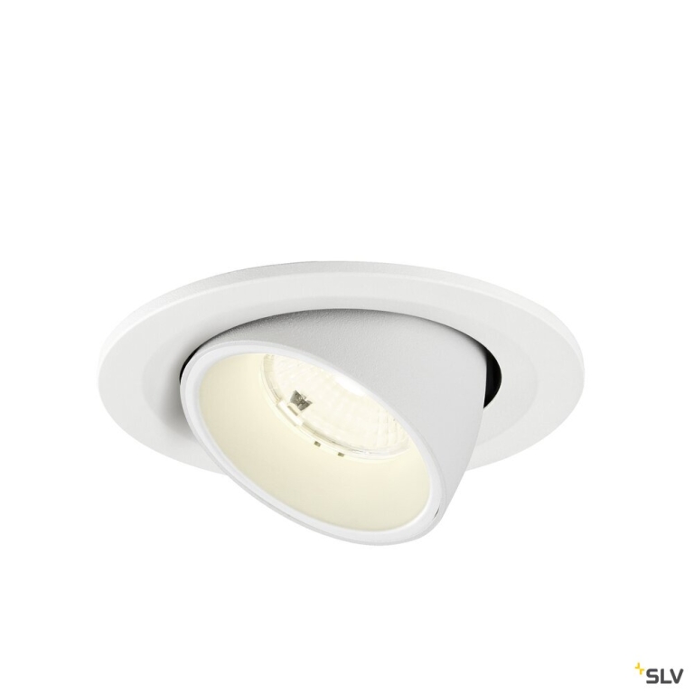 SLV NUMINOS® GIMBLE S, Deckeneinbauleuchte, 4000 K, 55°, IP20, rund, weiß