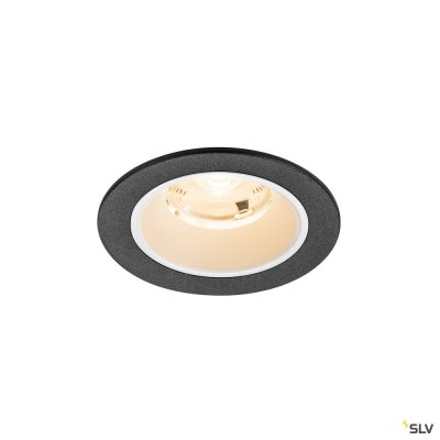 SLV NUMINOS® S, Deckeneinbauleuchte, 2700 K, 20°, IP20, rund, schwarz / weiß
