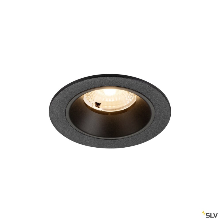 SLV NUMINOS® S, Deckeneinbauleuchte, 2700 K, 40°, IP20, rund, schwarz