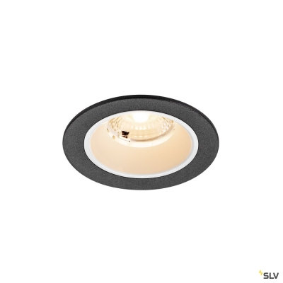 SLV NUMINOS® S, Deckeneinbauleuchte, 2700 K, 40°, IP20, rund, schwarz / weiß