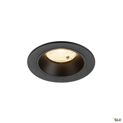 SLV NUMINOS® S, Deckeneinbauleuchte, 3000 K, 55°, IP20, rund, schwarz