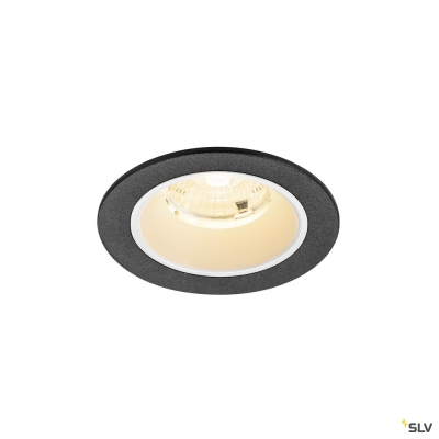SLV NUMINOS® S, Deckeneinbauleuchte, 3000 K, 55°, IP20, rund, schwarz / weiß