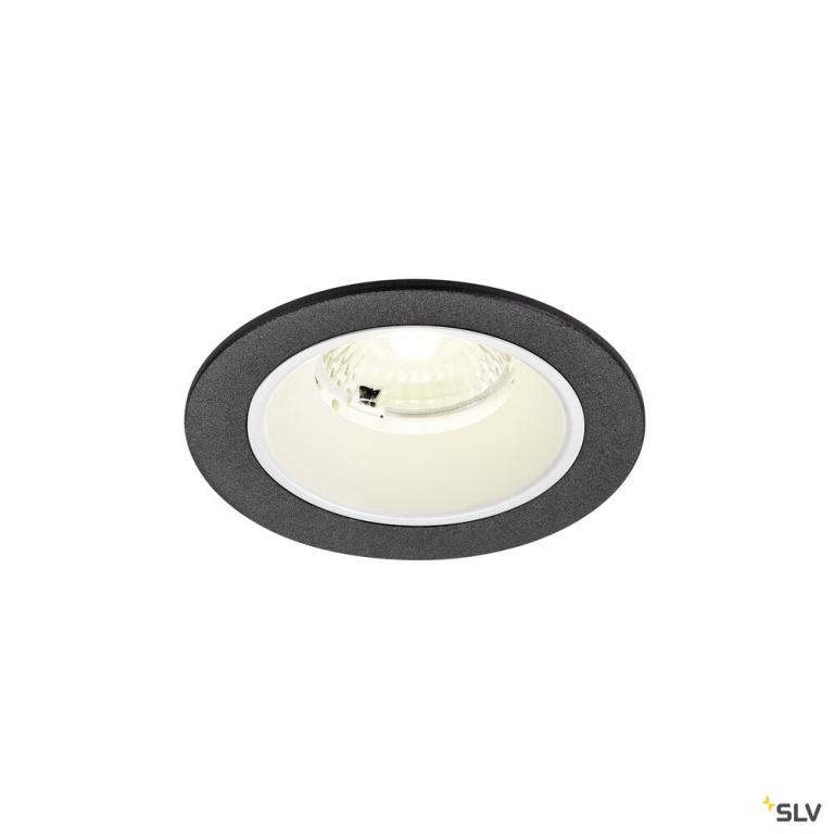 SLV NUMINOS® S, Deckeneinbauleuchte, 4000 K, 40°, IP20, rund, schwarz / weiß