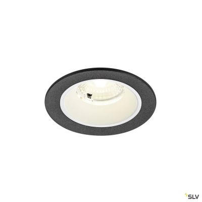 SLV NUMINOS® S, Deckeneinbauleuchte, 4000 K, 40°, IP20, rund, schwarz / weiß
