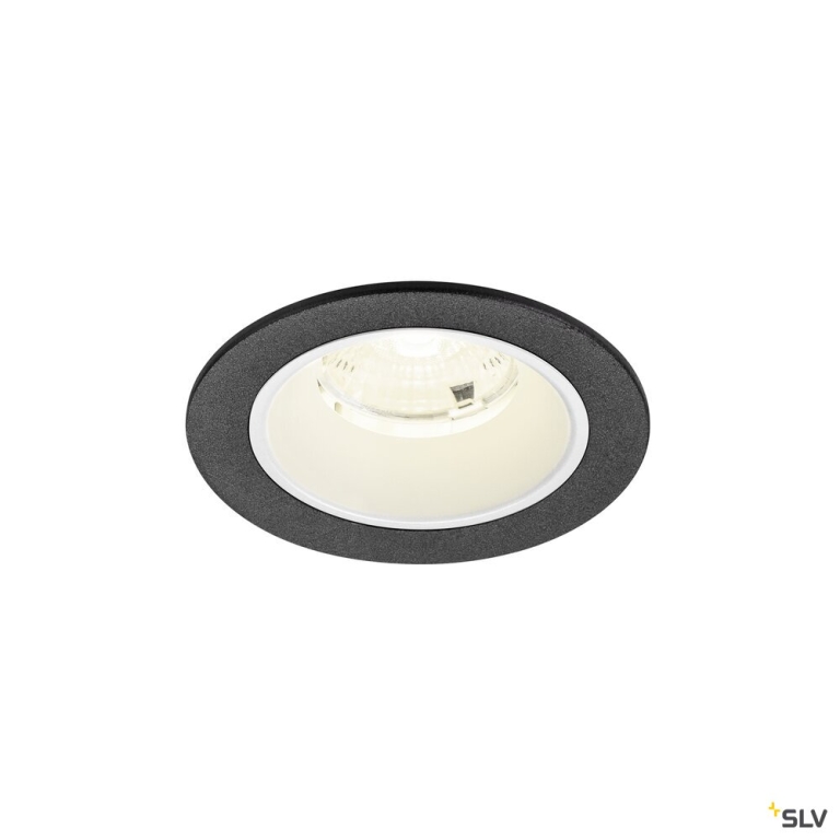 SLV NUMINOS® S, Deckeneinbauleuchte, 4000 K, 55°, IP20, rund, schwarz / weiß