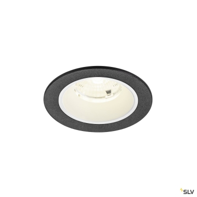 SLV NUMINOS® S, Deckeneinbauleuchte, 4000 K, 55°, IP20, rund, schwarz / weiß