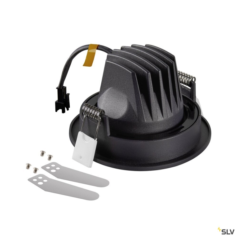 SLV NUMINOS® MOVE S, Deckeneinbauleuchte, 2700 K, 40°, IP20, rund, schwarz