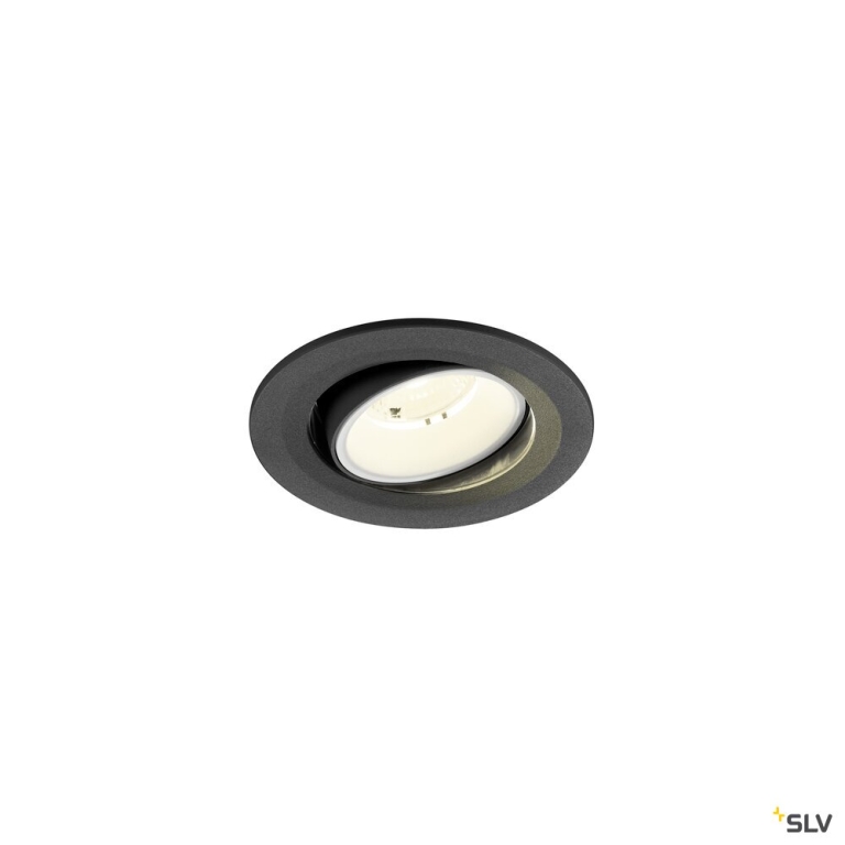 SLV NUMINOS® MOVE S, Deckeneinbauleuchte, 4000 K, 40°, IP20, rund, schwarz / weiß